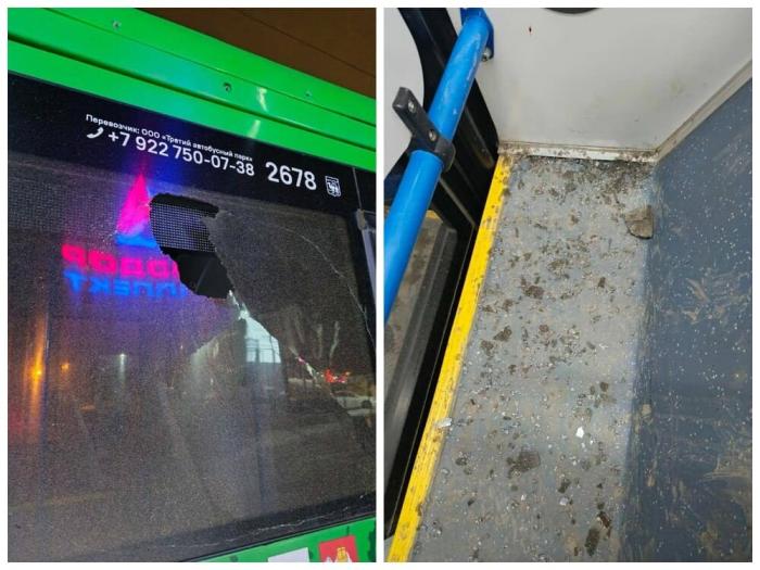 «Могли пострадать пассажиры»: в Челябинске хулиганы закидали камнями автобус
